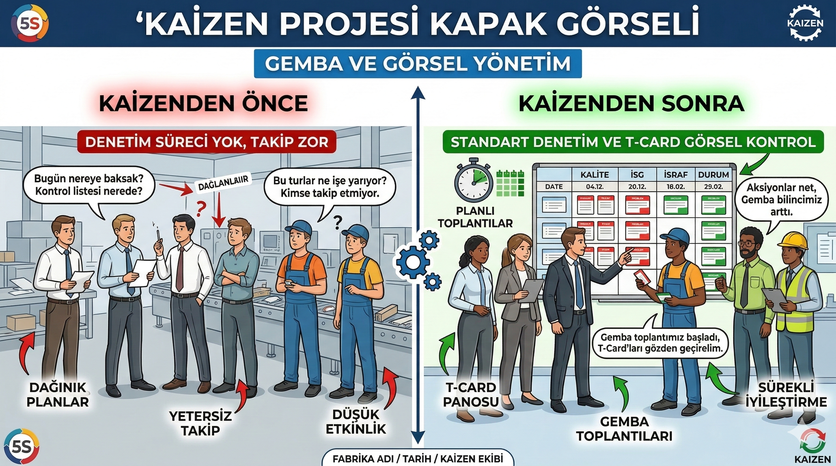 Visual Gemba: T-Card ile Denetim ve Aksiyon Takibi